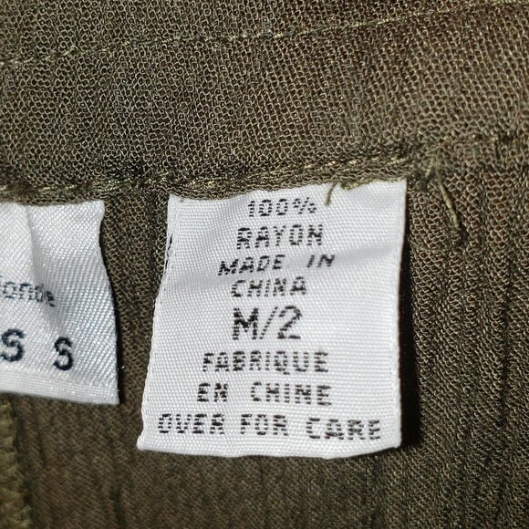 Express Olive Green Rayon Pants Size M/2 - Picture 5 of 5